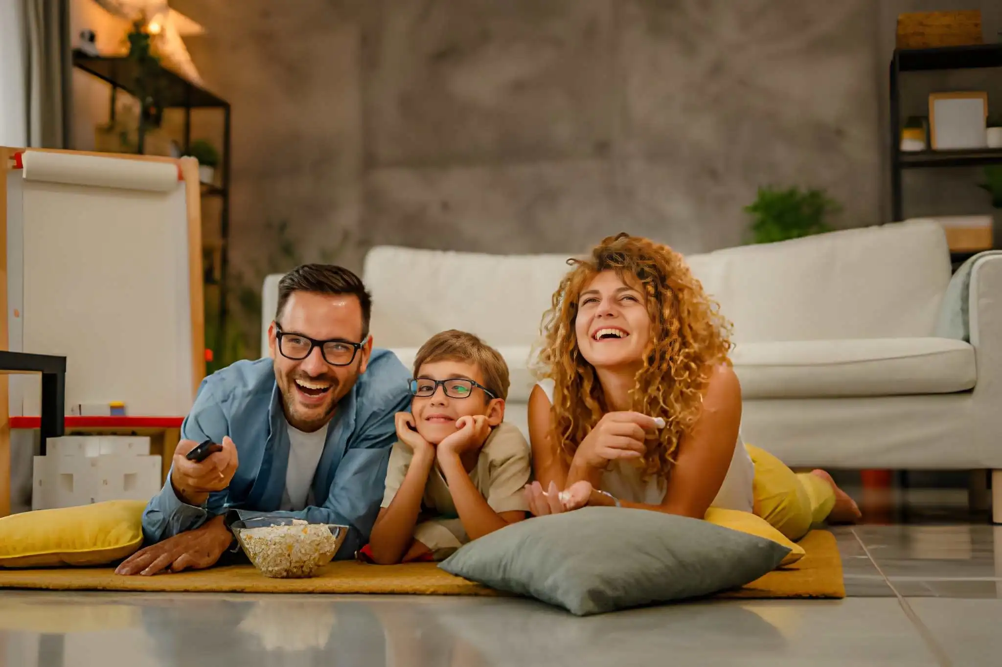 happy famly with ott premuim